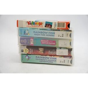 Lot of 5 Kidsongs Rainbow‎ Fish Dinosaurs VHS Tapes Childrens Educational Movies